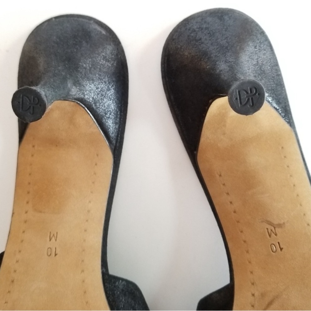 Donald Pilner Black Kitten Heels/ Mules 10 - Picture 5 of 6